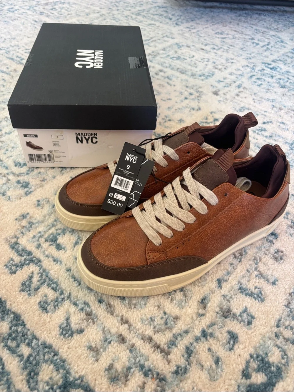 Men’s Brown Leather Low-Top Sneakers